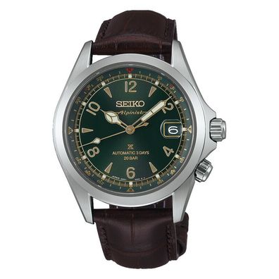 Seiko Herrenuhr Prospex LAND Alpinist Automatik SPB507J1 Edelstahl, Leder, Grün
