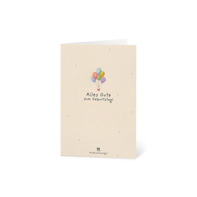 Grußkarte â€?Alles Gute zum Geburtstagâ€? â€? Wachsende Geburtstagskarte aus Saatpapi