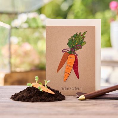 Osterkarte â€?Frohe Osternâ€? â€? Pflanzbare Grußkarte mit Saatpapier & Wildblumensam