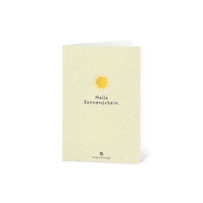 Grußkarte Hallo Sonnenschein â€? Pflanzbare Karte aus Saatpapier mit Wildblumensamen