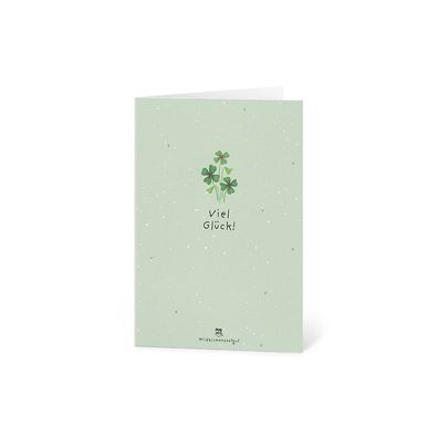 Grußkarte Viel Gléck aus Saatpapier mit Wildblumensamen â€? nachhaltige Gléckwunschka