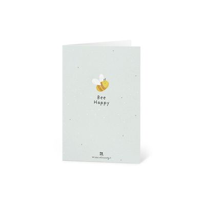 Grußkarte Bee Happy aus Saatpapier â€? Nachhaltige Karte mit Wildblumensamen zum Einp