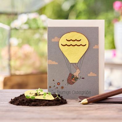 Osterkarte Blumige Gréße mit Saatpapier â€? wachsende Grußkarte mit Wildblumensamen â