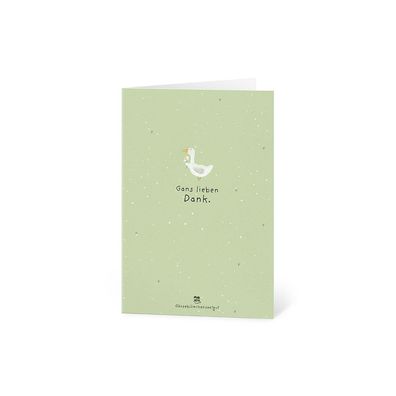 Grußkarte Gans lieben Dank aus Saatpapier â€? Nachhaltige Dankeskarte mit Gänseblémch