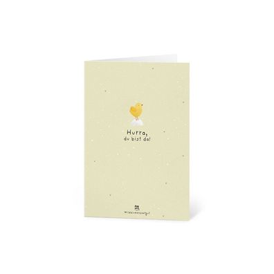 Grußkarte â€?Hurra, du bist da!â€? â€? nachhaltige Geburtskarte aus Saatpapier â€? Kl