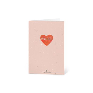 Grußkarte â€?HDGDL â€? Hab dich ganz doll liebâ€? â€? Pflanzbare Karte aus Saatpapier