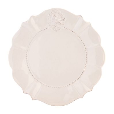 Clayre & Eef Frühstücksteller Ø 21 cm Weiß Keramik (Gr. Ø 21x1 cm)