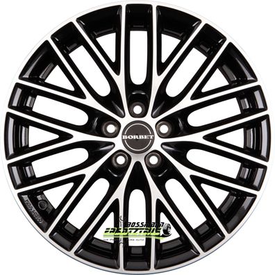 4x Borbet BS5 black polished 8x18 ET40 - LK5/114.3 ML72.5 Felge Alu