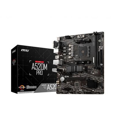 MSI A520M PRO AM4 DDR4 1xM.2 4xSATA HDMI DP VGA M-ATX MB