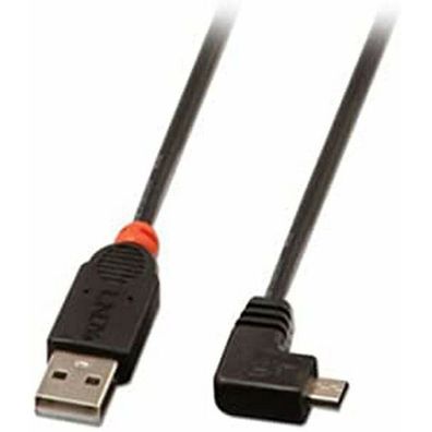 LINDY USB 2.0 Kabel Typ A/Micro-B 90° gewinkelt M/M 0.5m