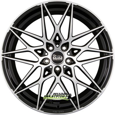 4x MAM B2 black front polish 8x18 ET45 - LK5/112 ML72.6 Felge Alu