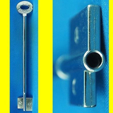 Doppelbartschlüssel System STUV - 170 mm lang, Halm 6,8 / 5,5 mm, gebohrt 3,65 mm