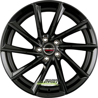 4x Borbet VTX black glossy 8x18 ET40 - LK5/114.3 ML72.5 Felge Alu