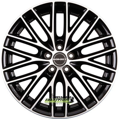 4x Borbet BS5 black polished 8x18 ET50 - LK5/114.3 ML72.5 Felge Alu