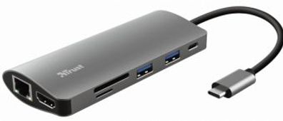 Dokstacija Trust Dalyx 7-in-1 USB-C Silber