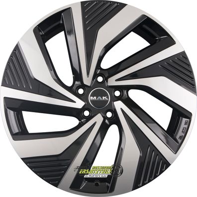2x Mak Electra black mirror 9x19 ET53 - LK5/108 ML63.4 Felge Alu