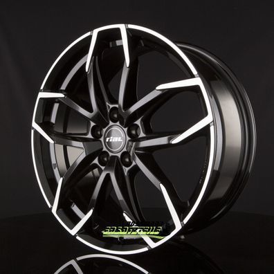 4x Rial Lucca diamant-schwarz frontpoliert 7.5x17 ET37 - LK5/114.3 ML70.1 Felge Alu