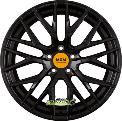 4x MAM RS4 black painted 8x18 ET40 - LK5/114.3 ML72.6 Felge Alu