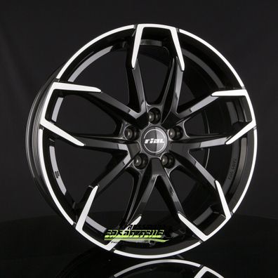 4x Rial Lucca diamant-schwarz frontpoliert 7.5x17 ET45 - LK5/108 ML70.1 Felge Alu