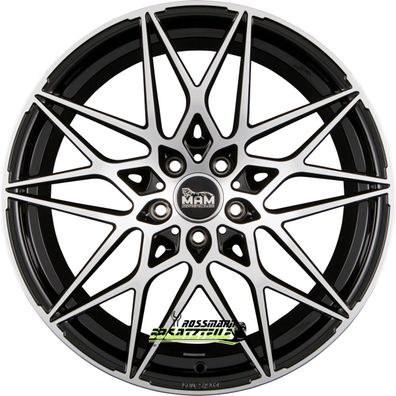 4x MAM B2 black front polish 8.5x20 ET45 - LK5/112 ML72.6 Felge Alu