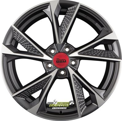 4x MAM RS6 paladium front polish 8x18 ET30 - LK5/114.3 ML72.6 Felge Alu