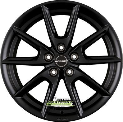 4x Borbet LX18 black matt 8x18 ET48 - LK5/114.3 ML72.5 Felge Alu