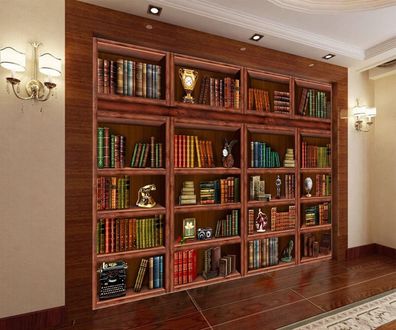 Vlies Fototapete Wandtapete Wandbilder Bücher Regal 1098