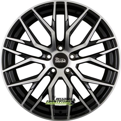 4x MAM RS4 black front polish 8x18 ET45 - LK5/112 ML72.6 Felge Alu