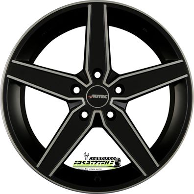 4x Autec Typ D - Delano schwarz matt poliert 7.5x17 ET35 - LK5/112 ML70 Felge Alu