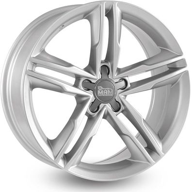 4x MAM A1 silver painted 8x19 ET30 - LK5/112 ML66.5 Felge Alu