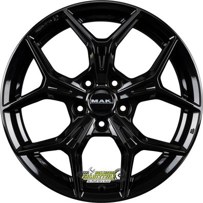 4x Mak Epica gloss black 7x17 ET37 - LK4/100 ML60.1 Felge Alu