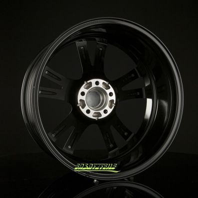 4x DBV Andorra schwarz glänzend front poliert 8x19 ET45 - LK5/114.3 ML74.1 Felgen