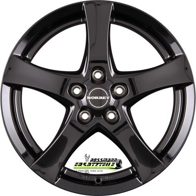 4x Borbet F black glossy 6.5x16 ET38 - LK5/115 ML70.3 Felge Alu