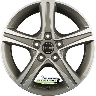 4x Borbet CWD mistral anthracite glossy polished 7x17 ET55 - LK5/120 ML65.1 Felge