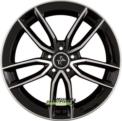 4x Keskin KT21 Elegant black front polish 8.5x19 ET30 - LK5/112 ML66.6 Felge Alu