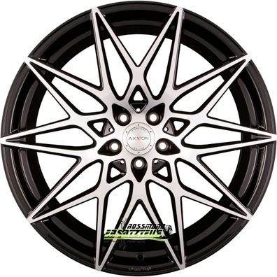 4x Axxion AX9 schwarz hochglanzpoliert 8.5x19 ET45 - LK5/108 ML72.6 Felgen Alufelgen