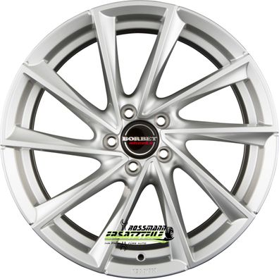 4x Borbet VTX brilliant silver 9.5x19 ET51 - LK5/112 ML66.5 Felge Alu