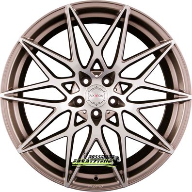 4x Axxion AX9 platin grau hochglanzpoliert 8.5x19 ET25 - LK5/120 ML72.6 Felge Alu