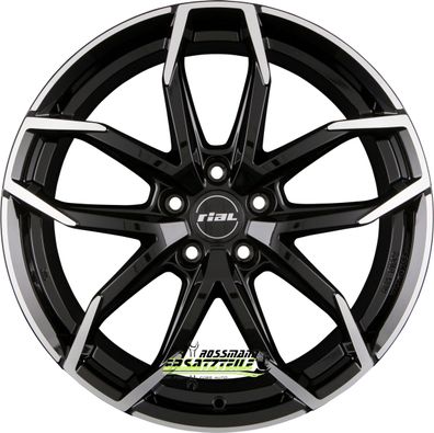 4x Rial Lucca diamant-schwarz frontpoliert 6.5x17 ET45 - LK4/100 ML63.3 Felge Alu