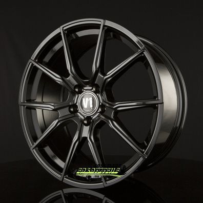 4x V1 Wheels V1 schwarz glänzend lackiert 8x18 ET45 - LK5/112 ML66.6 Felgen