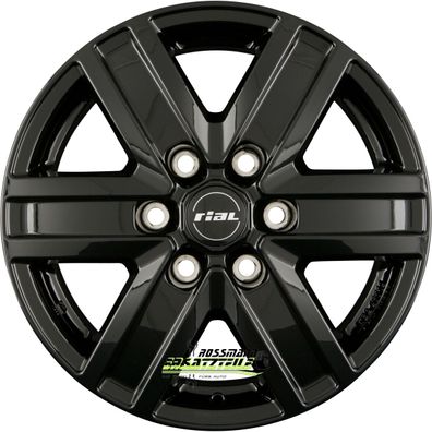 4x Rial Transporter diamant-schwarz 7x17 ET57 - LK6/139.7 ML92.4 Felgen Alufelgen