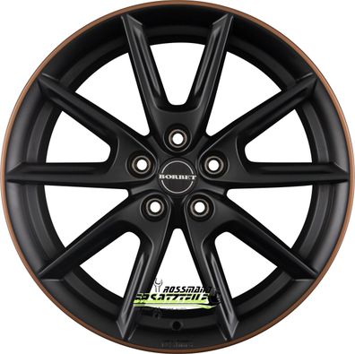 4x Borbet LX18 black matt rim copper 8x18 ET48 - LK5/112 ML66.6 Felge Alu