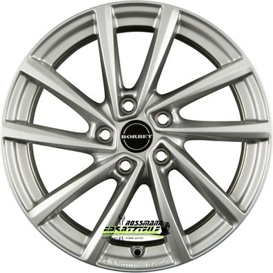 4x Borbet V crystal silver 7x18 ET52 - LK5/112 ML57.1 Felge Alu