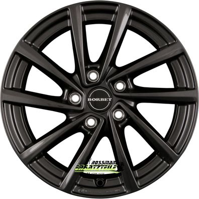 4x Borbet V mistral anthracite glossy 7x18 ET45 - LK5/112 ML57.1 Felge Alu
