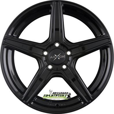 4x Axxion AX7 schwarz glänzend lackiert 8x18 ET42 - LK5/112 ML72.6 Felge Alu