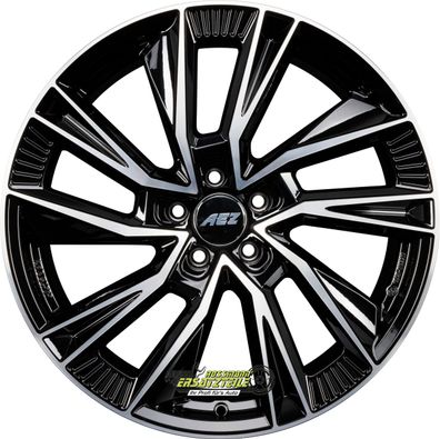 2x AEZ Havanna black/polished 8x19 ET37 - LK5/120 ML72.6 Felge Alu