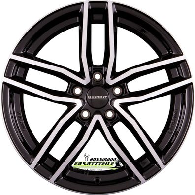 4x Dezent TR black polished 7.5x18 ET48 - LK5/112 ML57.1 TTRF8BP48E Felgen Alufelgen