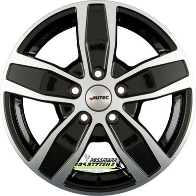 4x Autec Typ Q - Quantro 5-Loch schwarz poliert 6.5x16 ET66 - LK5/130 ML78.1 Felge