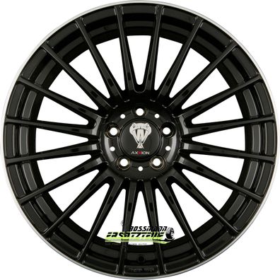 4x Axxion AX5 schwarz lackiert mit poliertem Felgenbett 8.5x19 ET32 - LK5/112 ML72.6