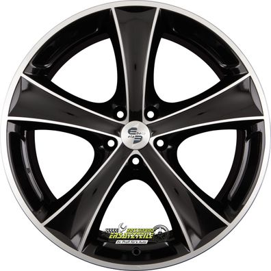 2x Etabeta Tettsut black matt full polish 8.5x18 ET45 - LK5/120 ML65.1 Felge Alu